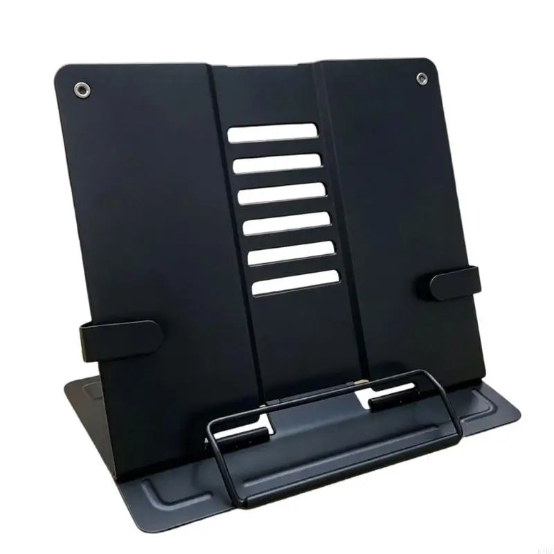 Foldable Metal Books Stand with Adjustable Reading Page Holders and Desk Support for Study, Sheet Music and Tablets K1KF Quake K1KF7YY702969-BK-B CN