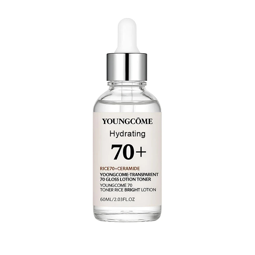Transparent 70 Gloss Lotion Toner Face Serum Lifting Firm Fade Fine Lines Anti-aging Essence Whitening Brighten Nourish Skin Car Quake 60ml