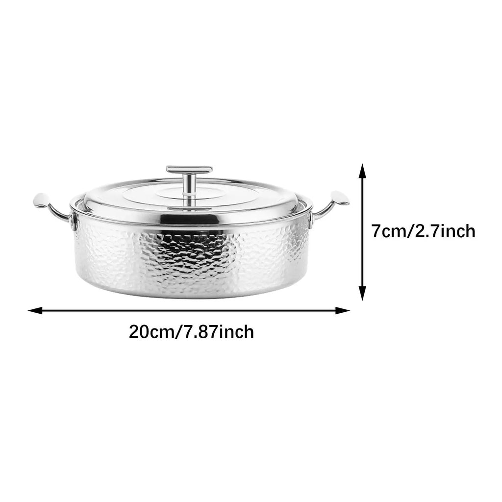 Stainless Steel Hot Pot Portable Shabu Shabu Pot Thickened Stockpot Ramen Pot for Home Family Gathering Holiday Caterers Picnic Quake