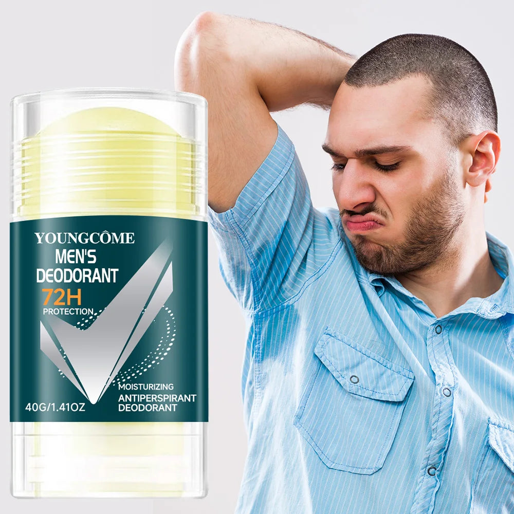 YOUNGCOME Men's Deodorant Stick Anti Sweating Keep Drying Lasting Fragrance Remove Armpit Odor Underarm Refresh Sticks Quake