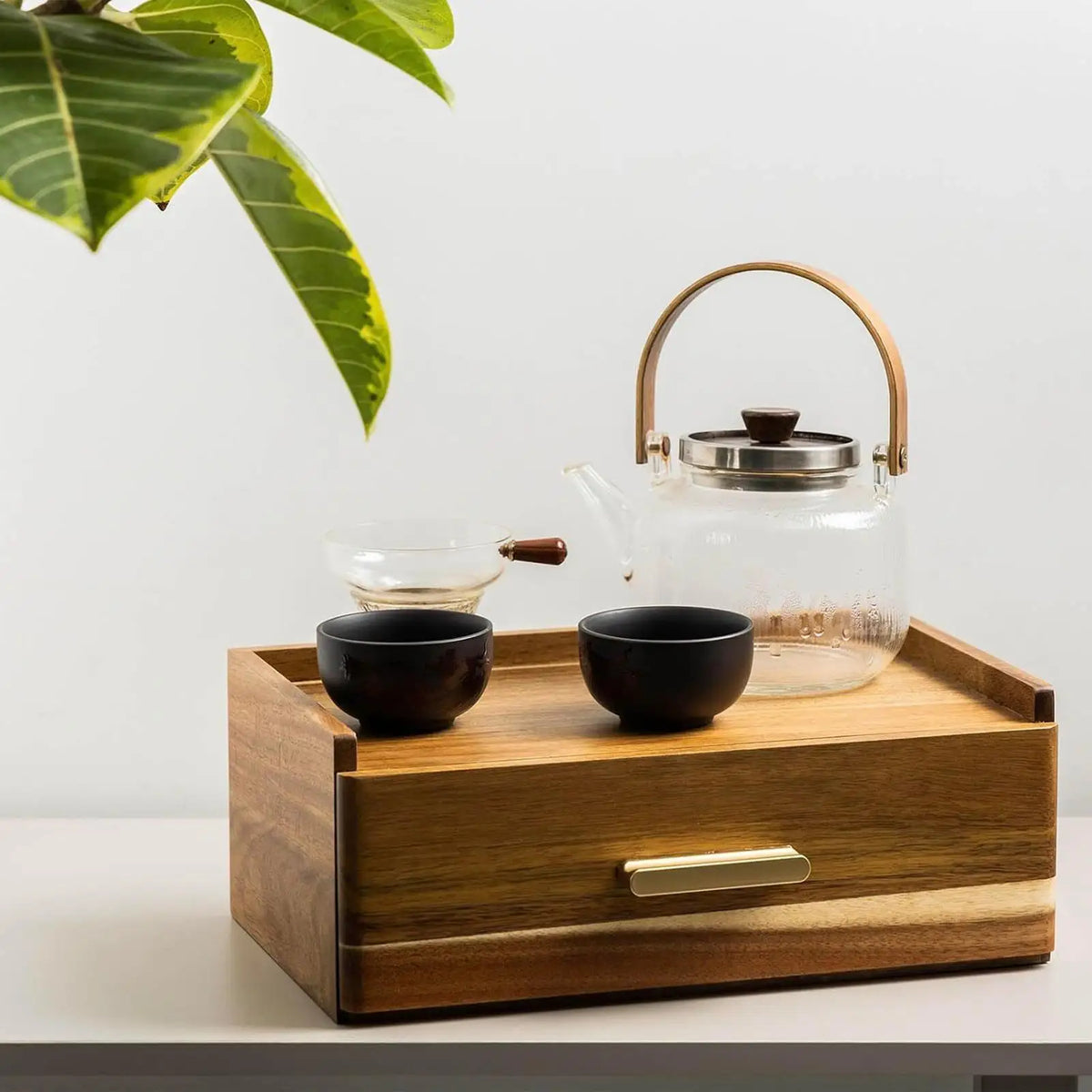 Wooden Tea Bag Organizer Tea Station Chest Practical Accessories Multiple Quake