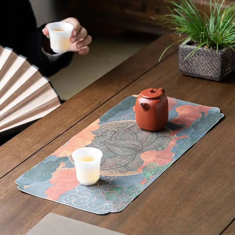 Dry Foam Mat Double-sided Tea Mat Tea Towel Tea Table Mat Teapot Mat Multi-use Tea Ceremony Quake
