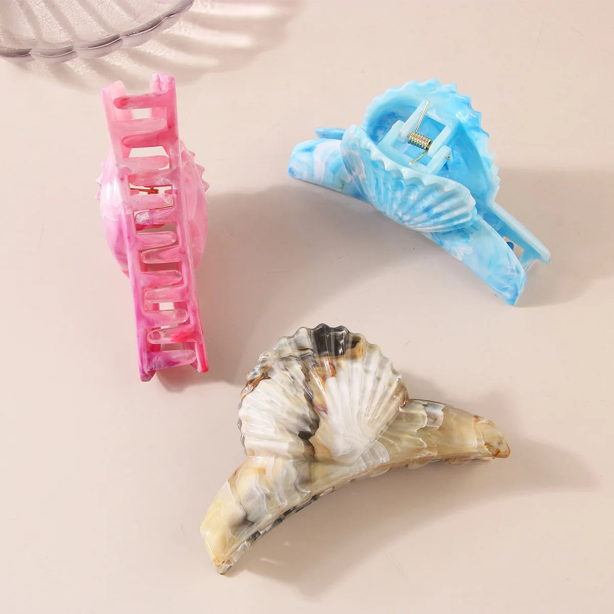 Acetate Shell Shaped Hair Clips Summer Vacation Hair Crab Hairgrip Headwear Beach Hairpins Hair Claws Women Styling Accessories Quake