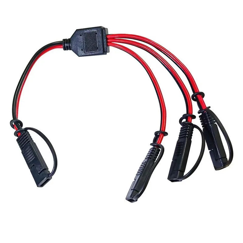 SAE Connect Disconnect Power Cable 12AWG DIY 1-4 Multi Adapter Plug Tool-free Universal Connector for Power Equipment Wiring Quake 1 to 3 With fuse 1M