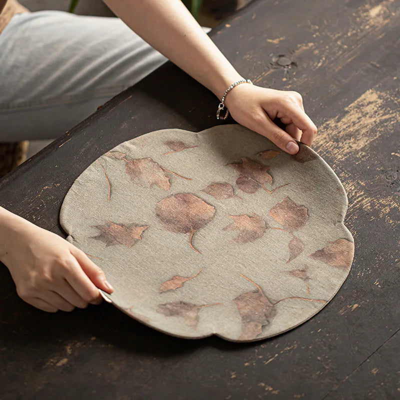 Chinese Round Tea Mat Zen Fabric Table Dry Tea Mat Kung Fu Tea Cup Accessories Waterproof Tea Mat Quake