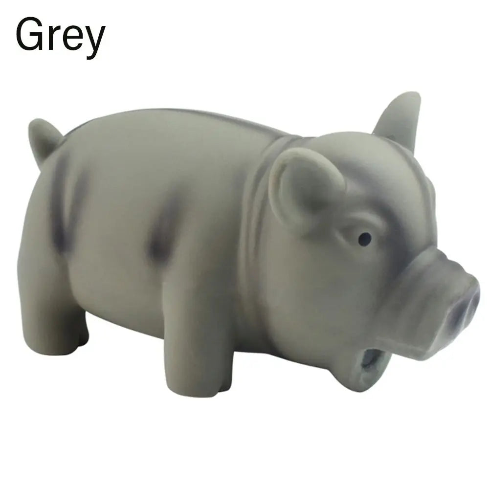 Chew Training Pets Accessories Interactive Squeak Latex Pet Chew Rubber Sound Pig Dog Chew Quake grey