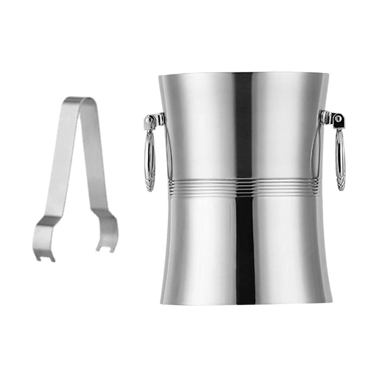 Double Wall Ice Bucket Drinks Cooling Bucket Champagne Bucket Beer Chiller Metal Beverage Tub for Bar BBQ Quake
