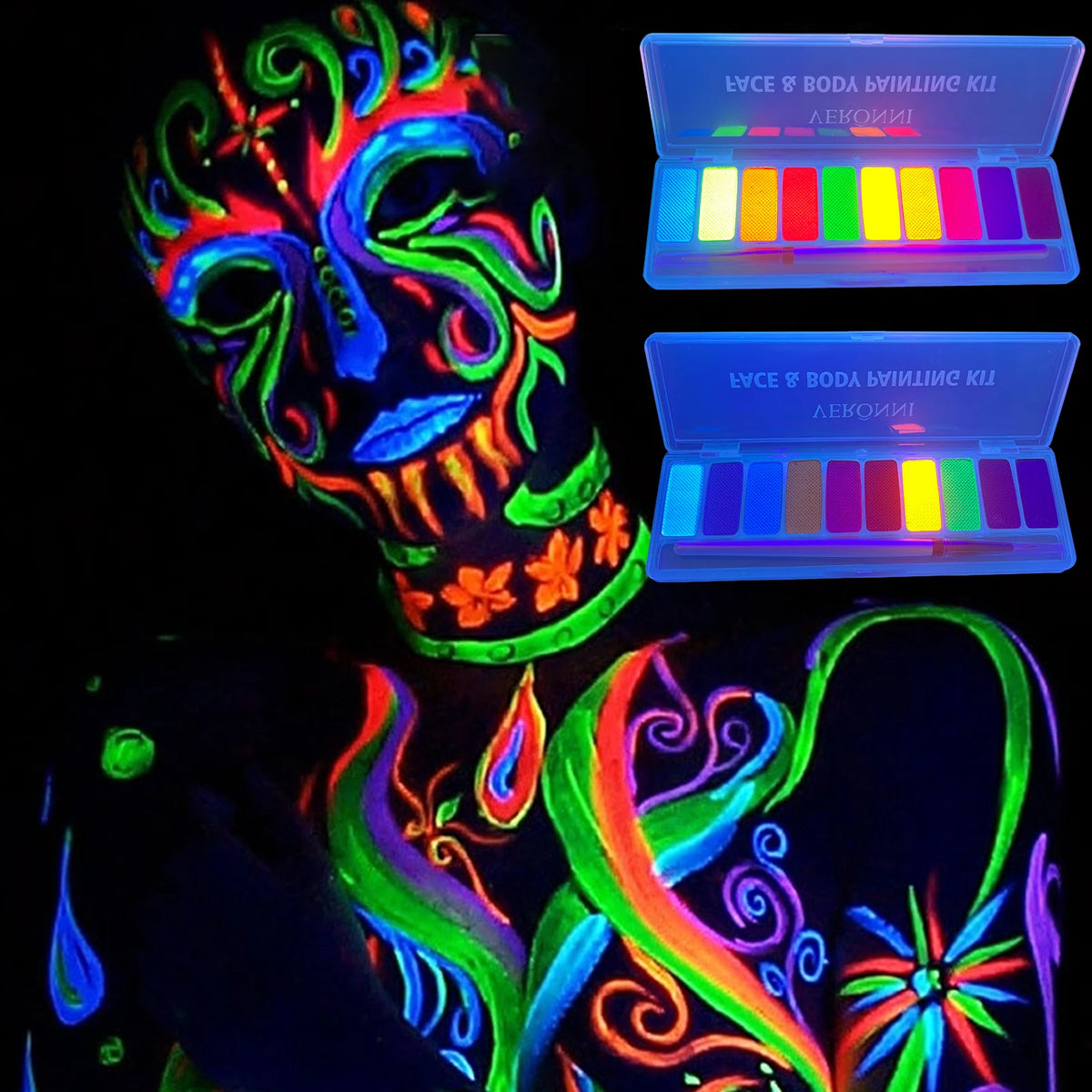 10 Colors Glow Fluorescent Neon Oil Face Body Art Paint UV Glow Oil Painting Halloween Party Fancy Dress Beauty Makeup Cosmetics Quake