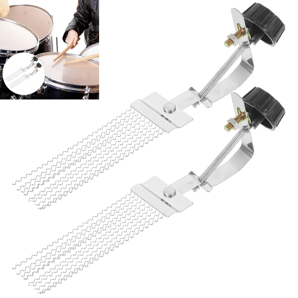 1/2pcs Half Design Steel Iron Snare Wire Drum Spring Percussion Musical Instrument Accessories for Children Snare Cajon Box Drum Quake