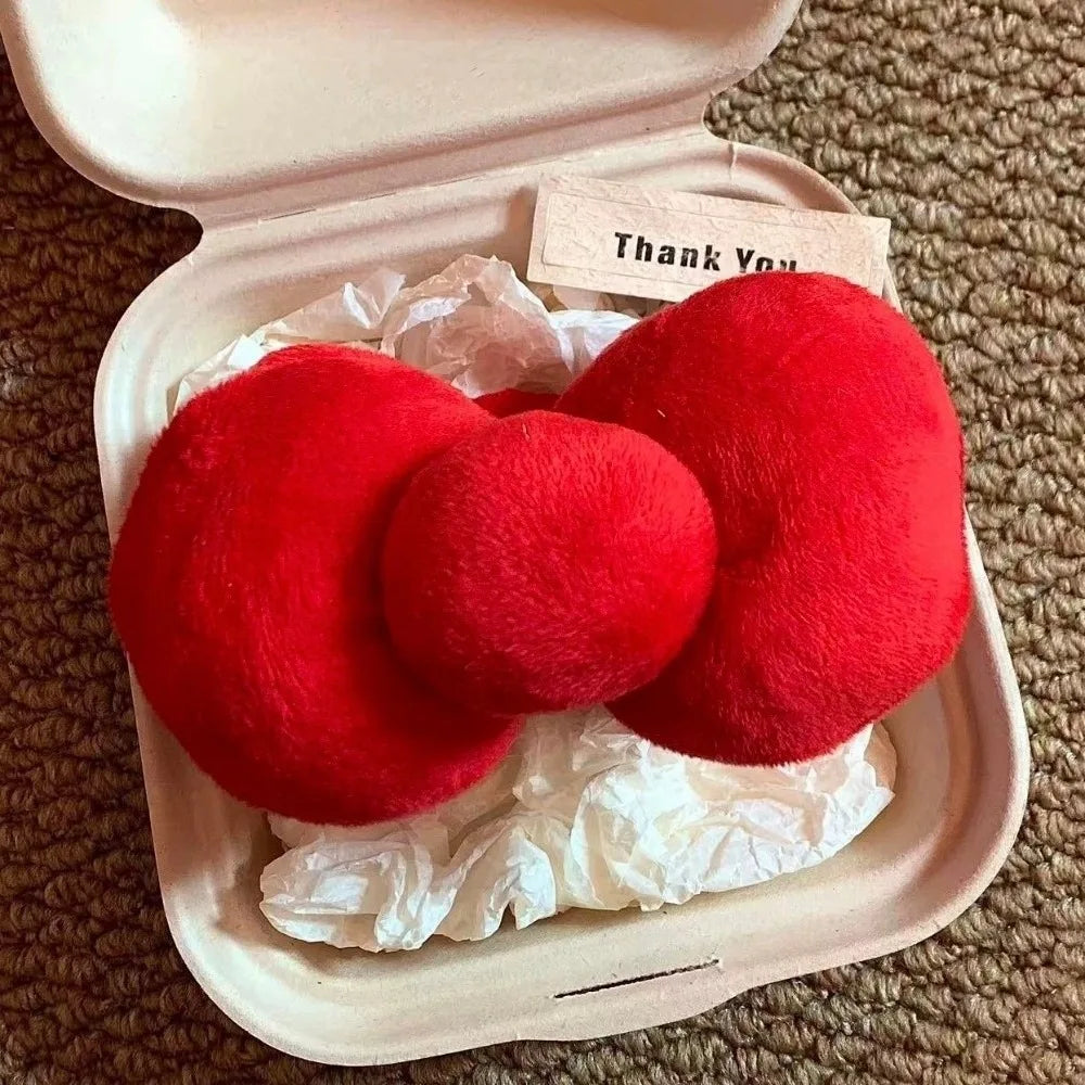 New Extra Large Bow Hair Clip Twist Clip Filling Cotton Red Girly Hair Accessory Bow Headwear Quake Red