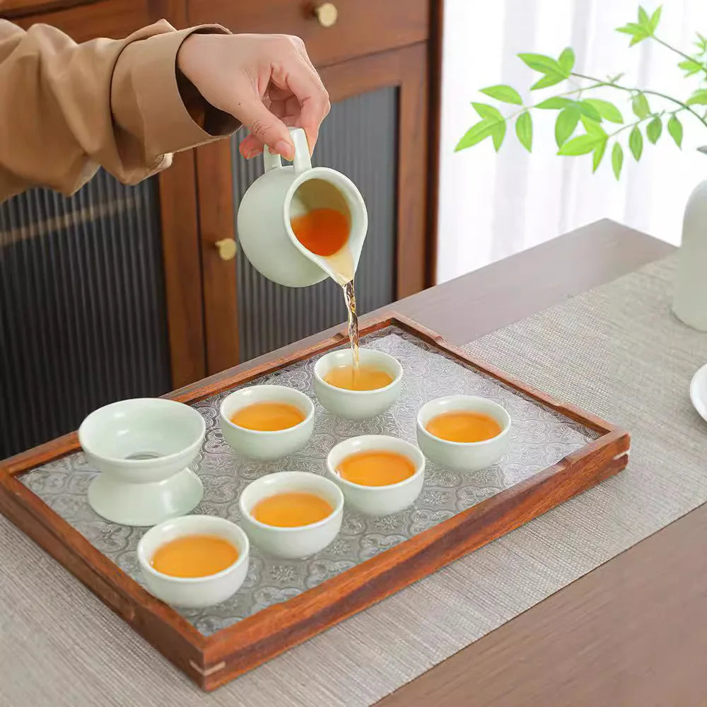 Portable travel Kung Fu tea set, business event companion, Mid-Autumn Festival opening event gift Quake