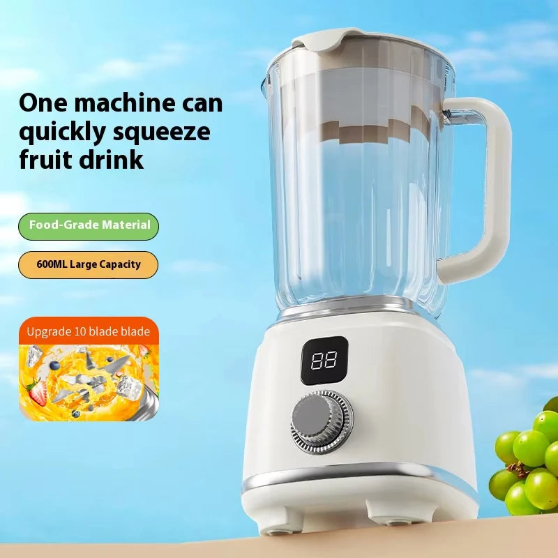 Electric Portable Juicer Fresh Fruit Mixer 10 Blades 600ML Multifunctional Juicer Ice Crusher Smoothie Blender Home Kitchen Tool Quake
