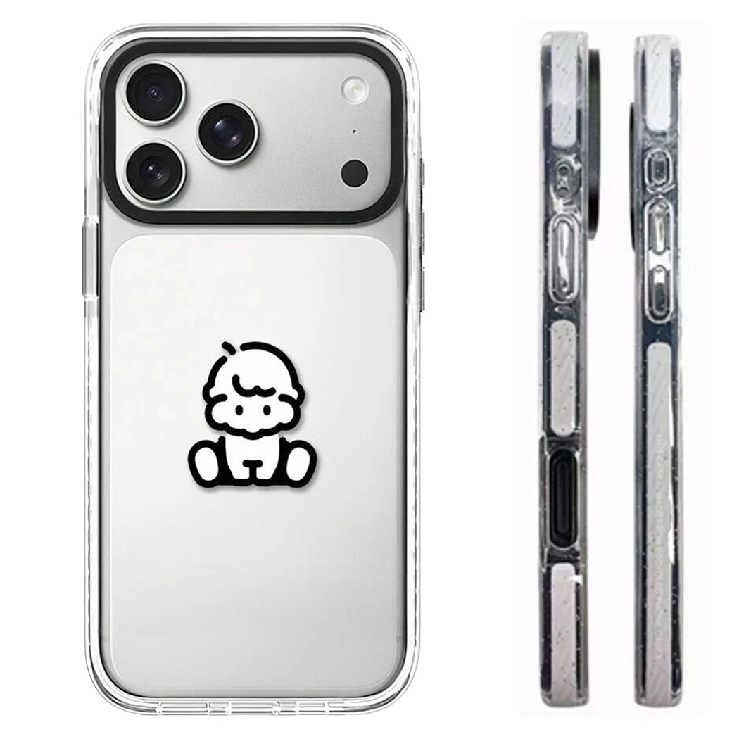 6090674 White Border Magnetic Phone Case Cover for IPhone 13 14 15 16 17 18 Pro Max Case Quake white (MagSafe) 1 iPhone 14