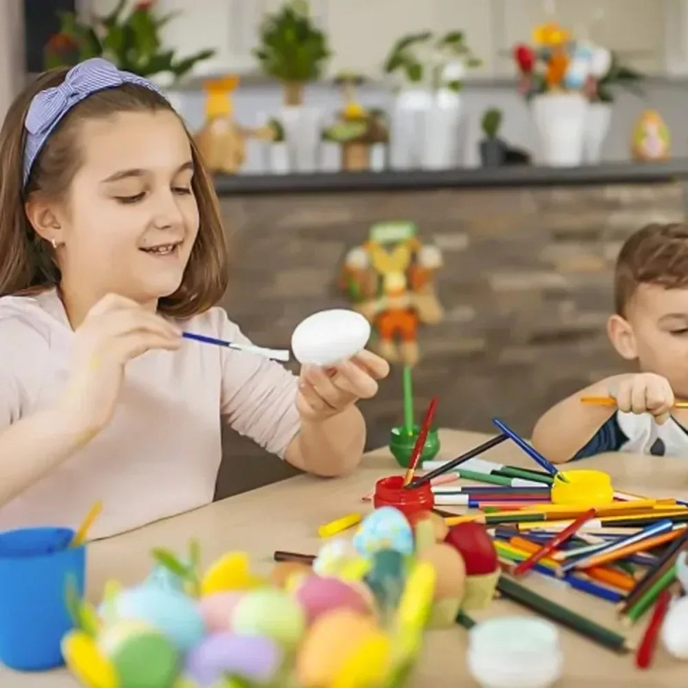 36/12PCS White Easter Filling Eggs DIY Easter Decoration Egg Plastic Empty Simulation Eggshell Game Toys Festival Party Decor Quake