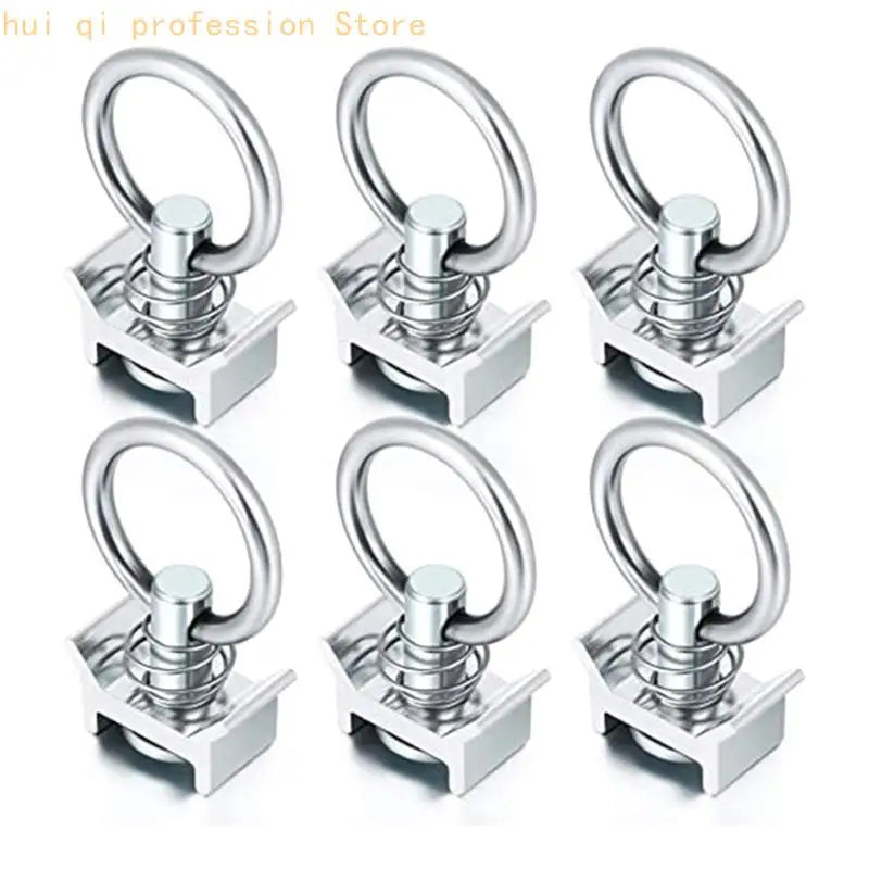 Stainless Steel Track Fitting L-Track Single Fitting with O-Ring for Create Tie-Down Anchors Points H8WE Quake 6PCS CN