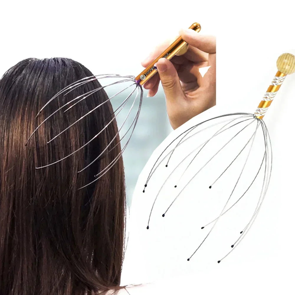 Head Relax Massager Healing Neck Claw Massage Anti-stress Pain Relief Octopus Scalp Spa Headache Stimulate Blood Circulate Quake