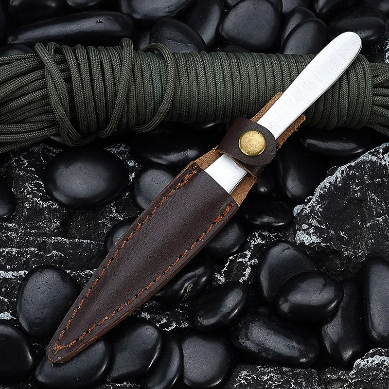 Stainless steel tea knife tea set Pu'er special Kung Fu tea brewing tool tea needle tea ceremony accessories with leather case Quake
