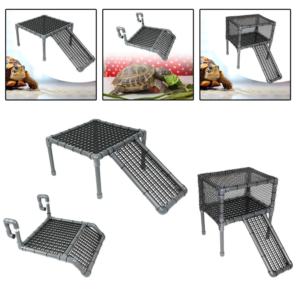 Turtle Basking Platform Reptile Habitat Terrace Turtle Ramp Climbing Shelf for Frog Newts Terrapin Small Reptiles Amphibians Quake