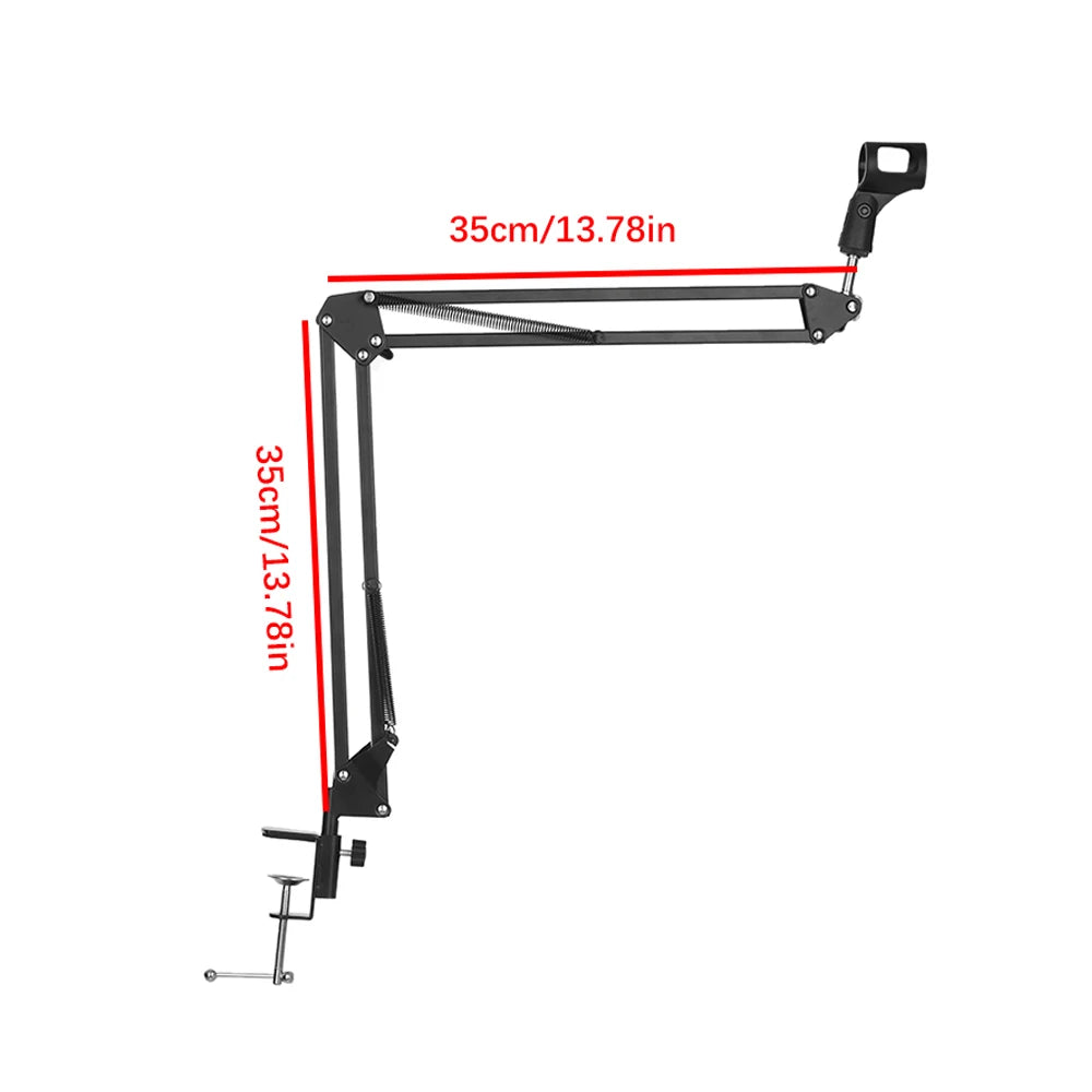 Foldable Metal Extendable Microphone Stand Bracket Adjustable Suspension Boom Scissor Arm Mic Cantilever Holder With with Alloy Quake