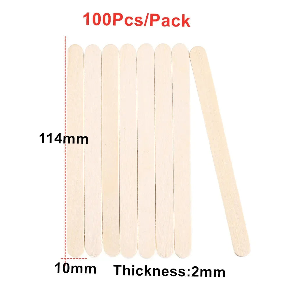 Resin Cream Stick 50/100/150Pcs Tool Epoxy Stirring Stick Popsicle Ice Handmade DIY Resin Mold Wood Ice Pop Sticks Making Tools Quake 114MM 100Pcs