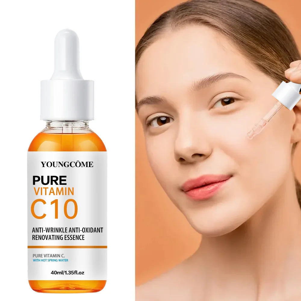 Vitamin C10 Whitening Serum Remove Freckles Dark Spots Face Essence Fade Melasma Melanin Brighten Repair Dull Skin Care Quake