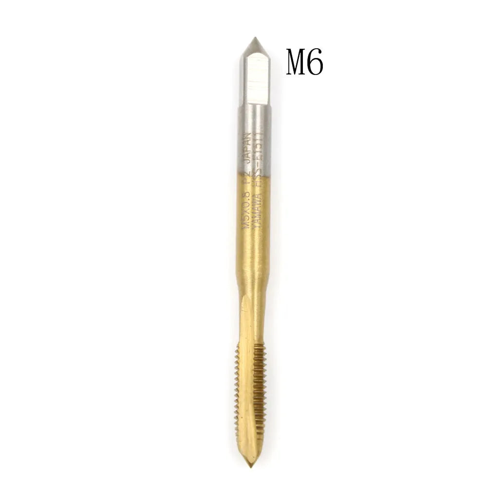 1Pcs M2/M2.5/M3/M3.5/M4/M5/M6/M8 HSS Metric Straight Flute Thread Screw Tap Plug Tap Quake Style7