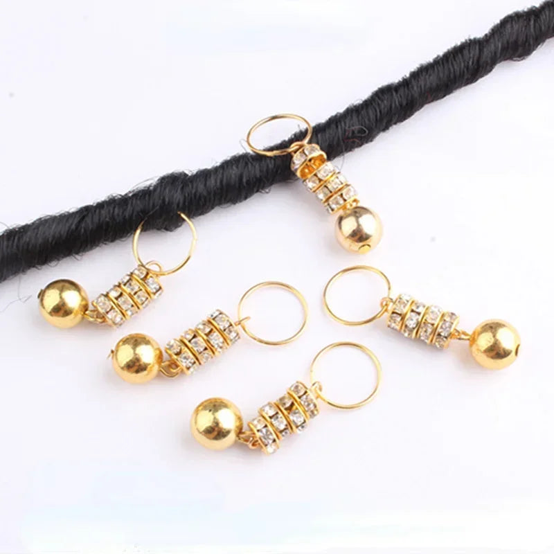 Hair Braided Wig Jewelry Hair Extension Rings Buckle Metal Hollow Out Iron Flower Tube Hair Ring Buckle Headdress Styling Rings Quake 5pcs LQ622-8