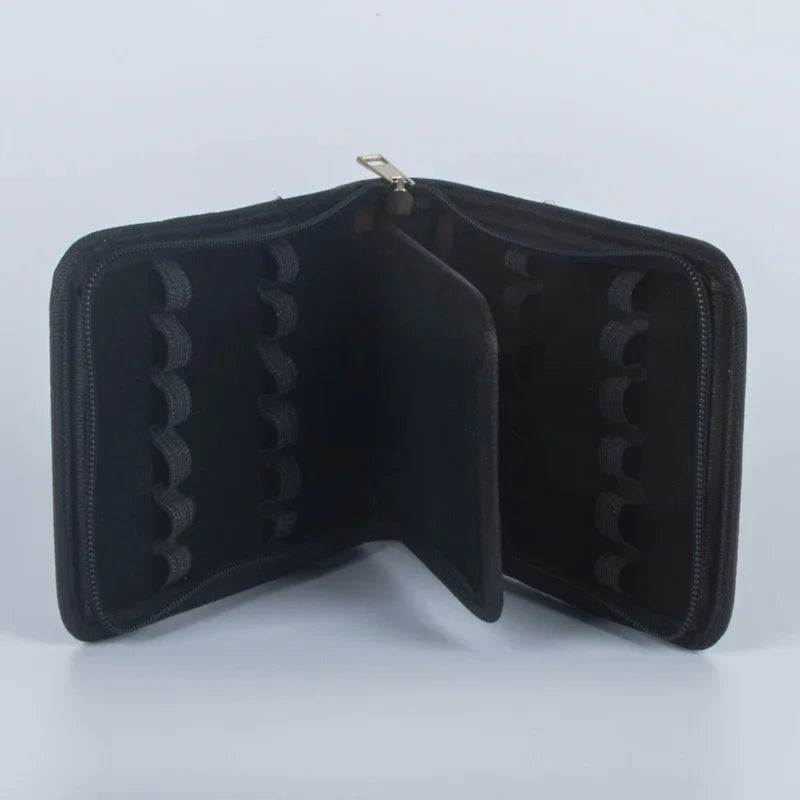 1pcs Special Style Black Pen Or Roller Ball Fountain Pen Leather Case for Only 12 Pen Storage Bag Office Business People Quake