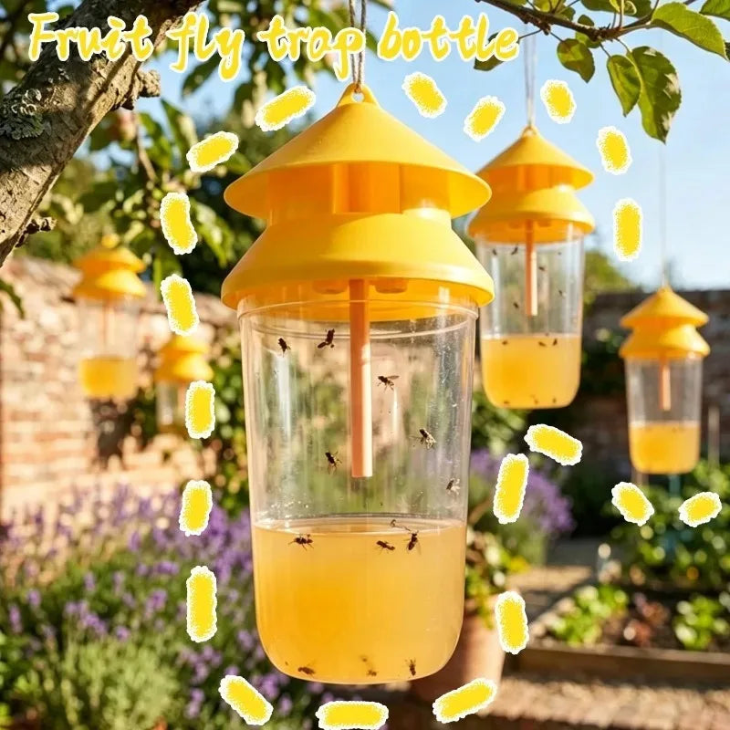 50/1PCS Fly Killer Hanging Traps with Pheromone Attractant Drosophila Catcher Trap Home Garden Farming Fruit Protection Supplies Quake