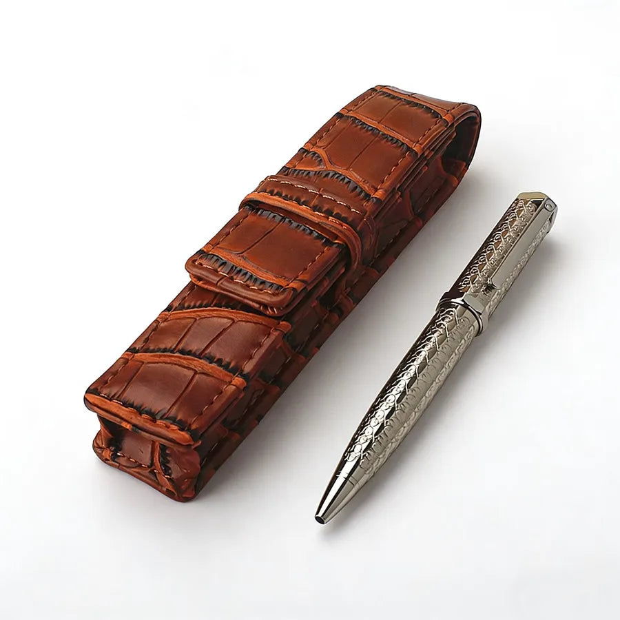 Luxury Retractable Ballpoint Pen,Metal Engraved Pattern Business Office Signature Pen, Smooth Writing School Stationery Supplies Quake 159-5