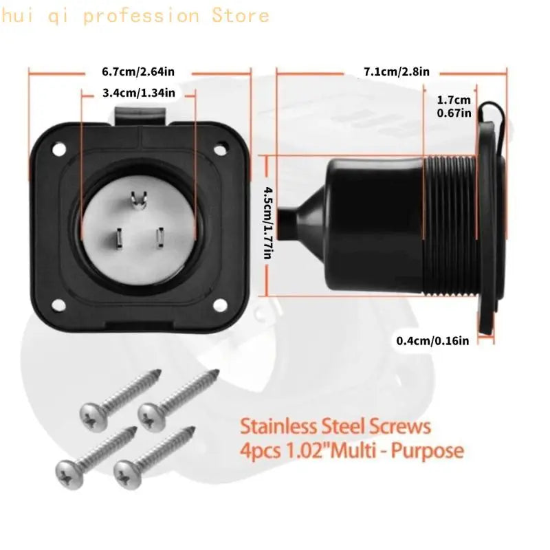 15A 125V Universal Campers Electrical Socket With Waterproof Anti Mechanism H8WE Quake