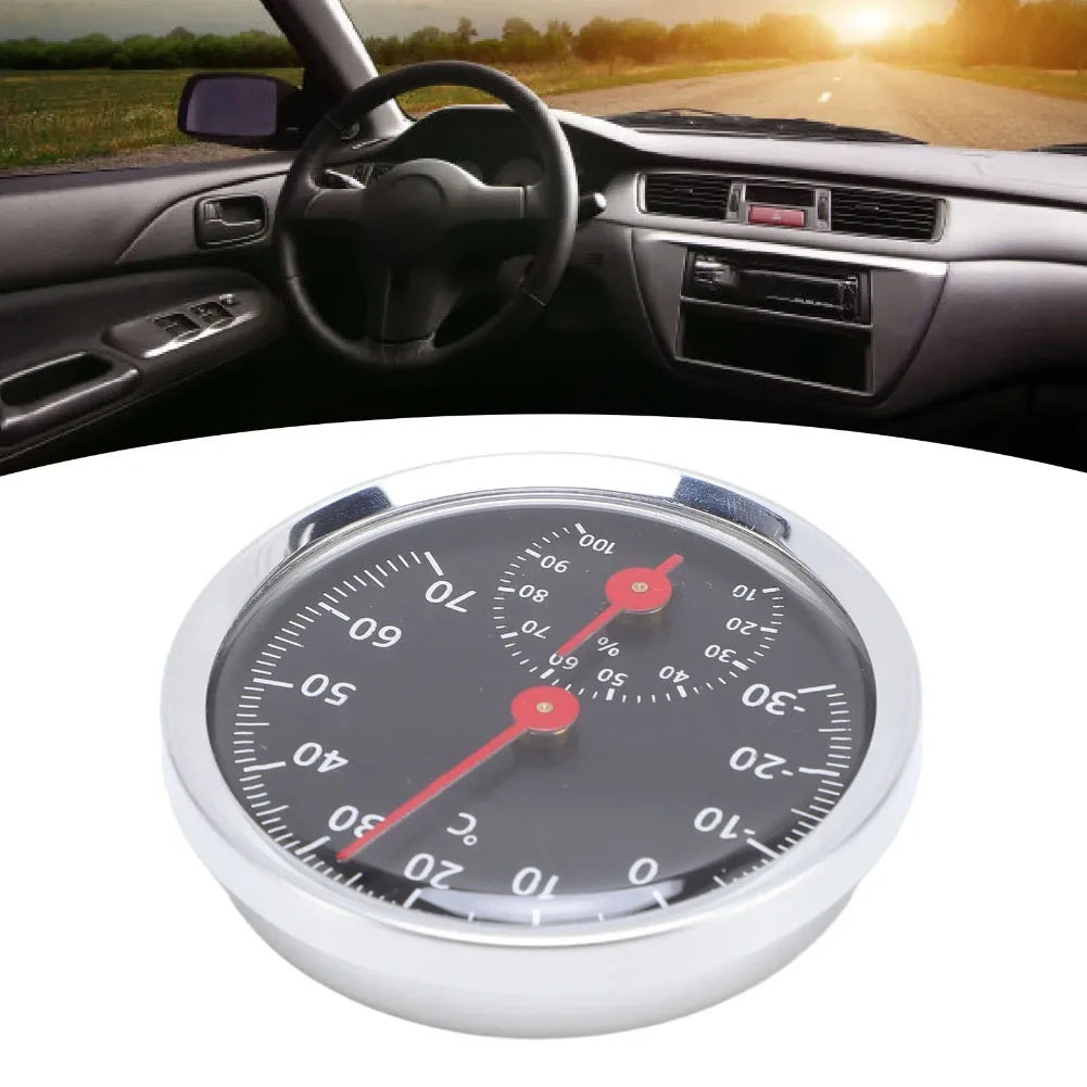 Mechanical Vehicle Thermometer Hygrometer Car Temperature Humidity Meter for Indoor Outdoor Use 30 to 70 Celsius Clear Pointer Quake