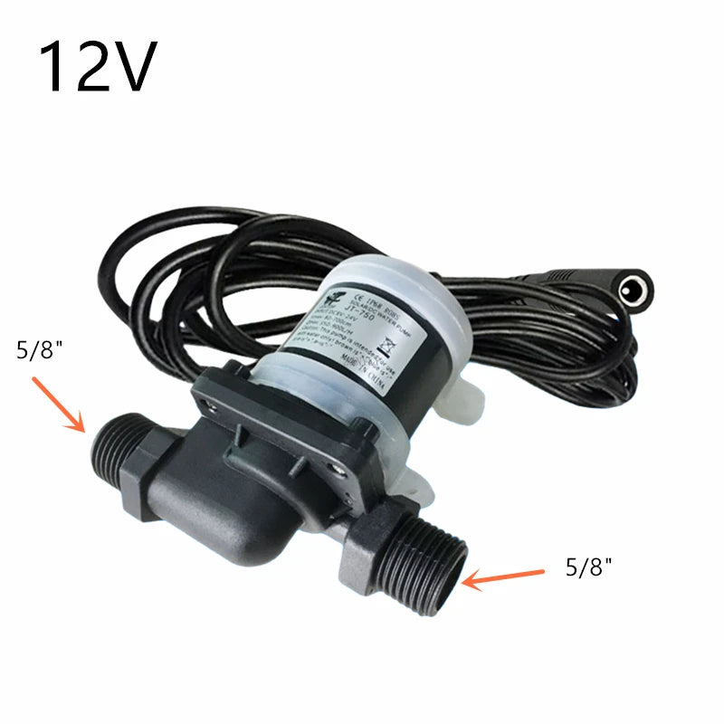 JT-750D DC 12V Water Pump Brushless Motor Pump 1/2'' 5/8'' Thread Max 7M 900L/H Ultra-quiet Car Washing Gardon Using Pump Quake 6-12V JT-750D5
