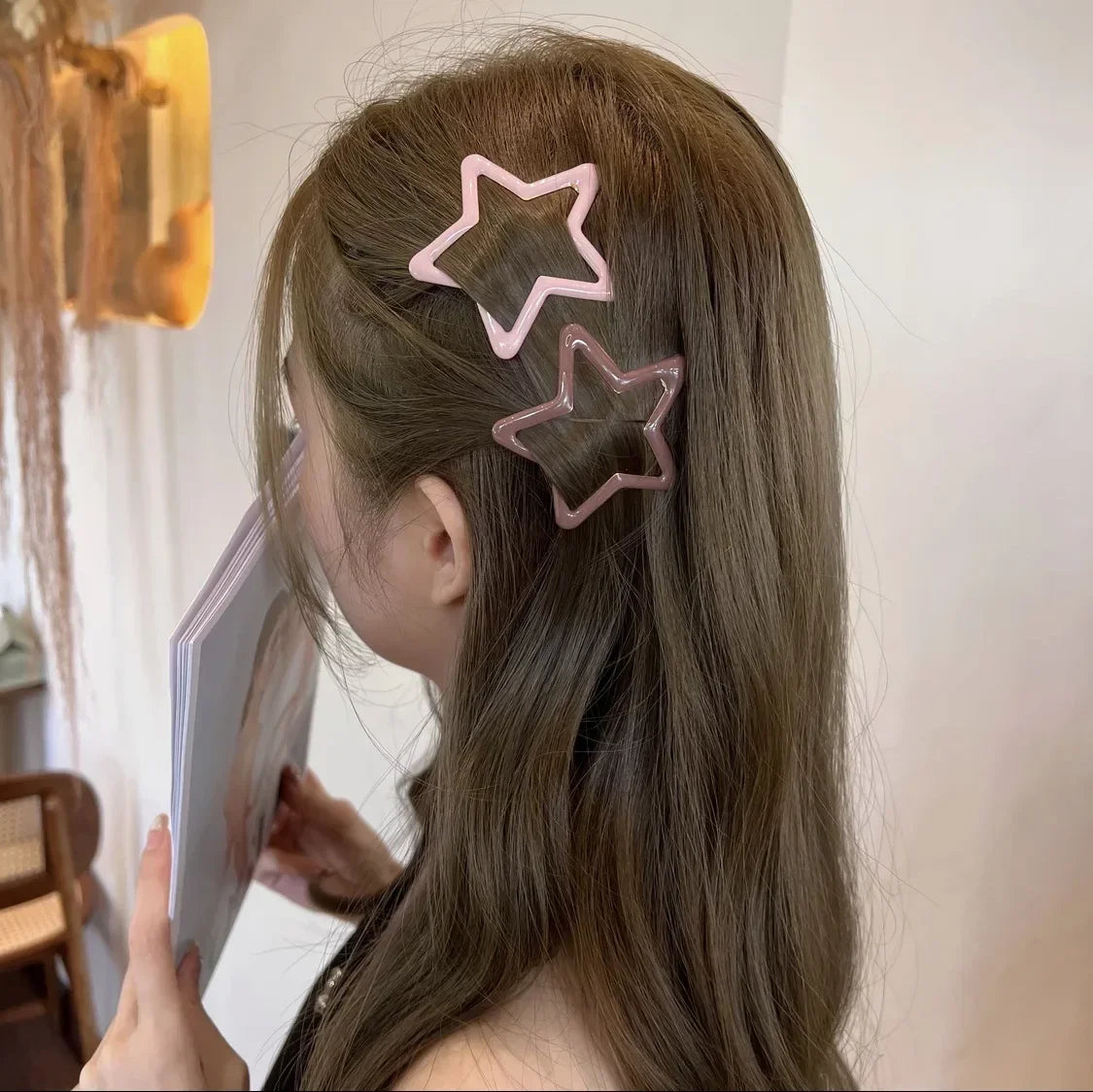 Colorful Y2K Star Hair Clips Women Girls Pentagram Clouds Metal Snap Clip Hairpins Barrettes Hair Grip Jewelry Bobby Hair Pins Quake
