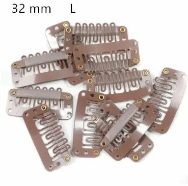 20 Pcs/set U Shape 3.2cm 2.8cm Wig Clips Snap for Women Hair Extensions/Weaving Medium Professional Salon Accessories Hair Clips Quake L Dark brown