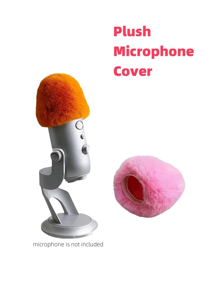 1PC 2 Colors Plush Microphone Cover Microphone Furry Windshield Muff Mic Wind Screen Fluffy For Blue Yeti Condenser Microphone Quake