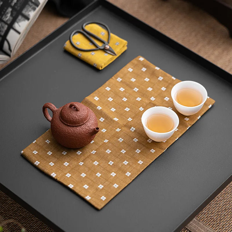 Japanese Handmade Cotton Linen Absorbent Tea Towel Tea Mat Tea Cloth Tea Tablecloth Zen Tea Table Cloth Quake