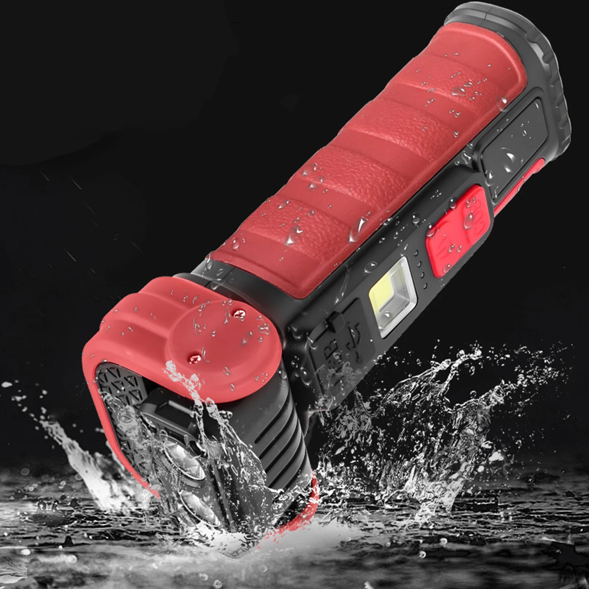 Rotatable Maintenance Light USB-C Rechargeable Flashlight with Battery IndicatorPocket Flashlight Car Maintenance Tools Quake