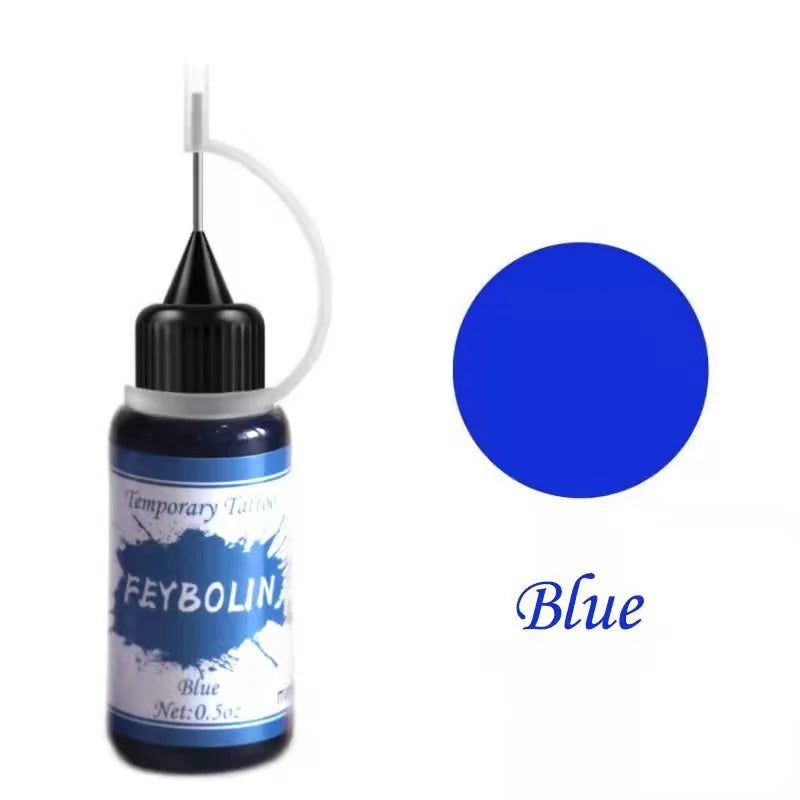 Colored Tattoo Juice Cream Tattoo Cream Juice-Temporary Body Art Painting Cream for Longlasting and Vibrant DIY Painless Tattoos Quake Blue