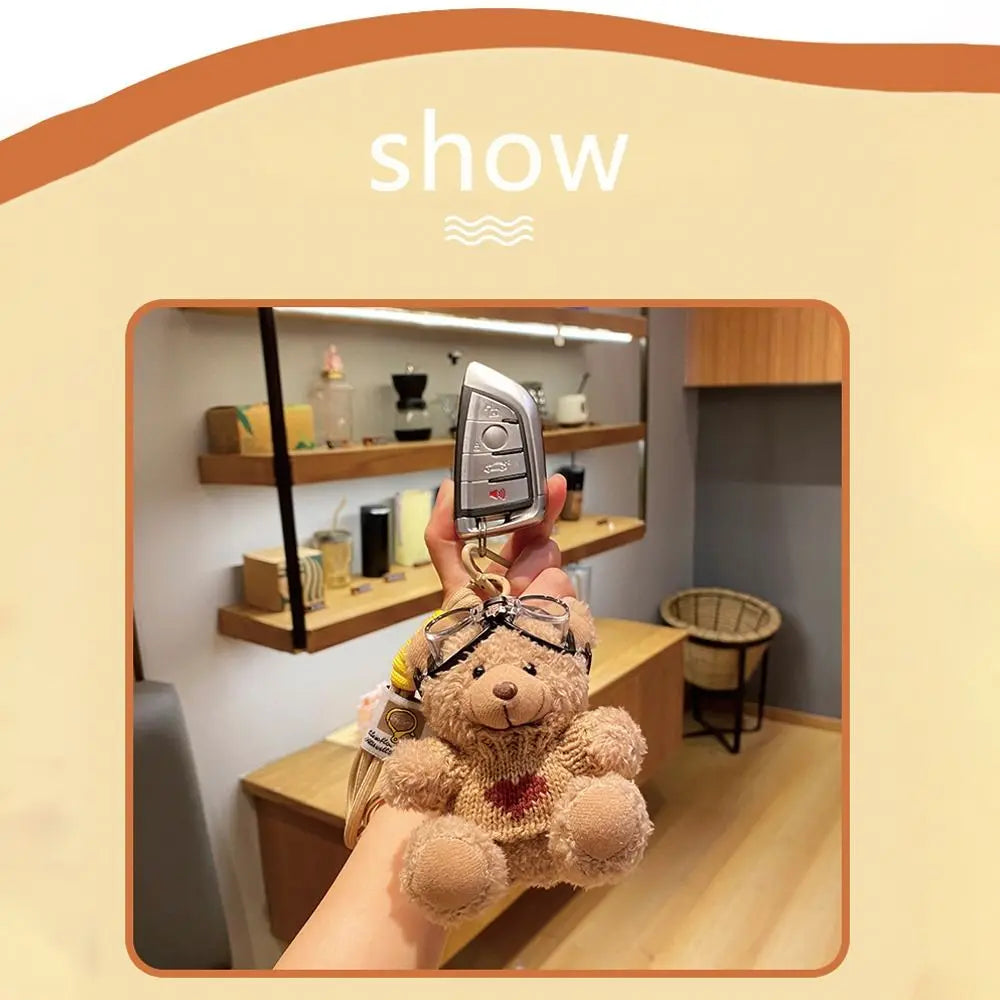 Cartoon Brown Bear Doll Plush Bear Pendant Cute Bag Accessories Plush Hangings Hangings Ornament Pendant Gift Quake