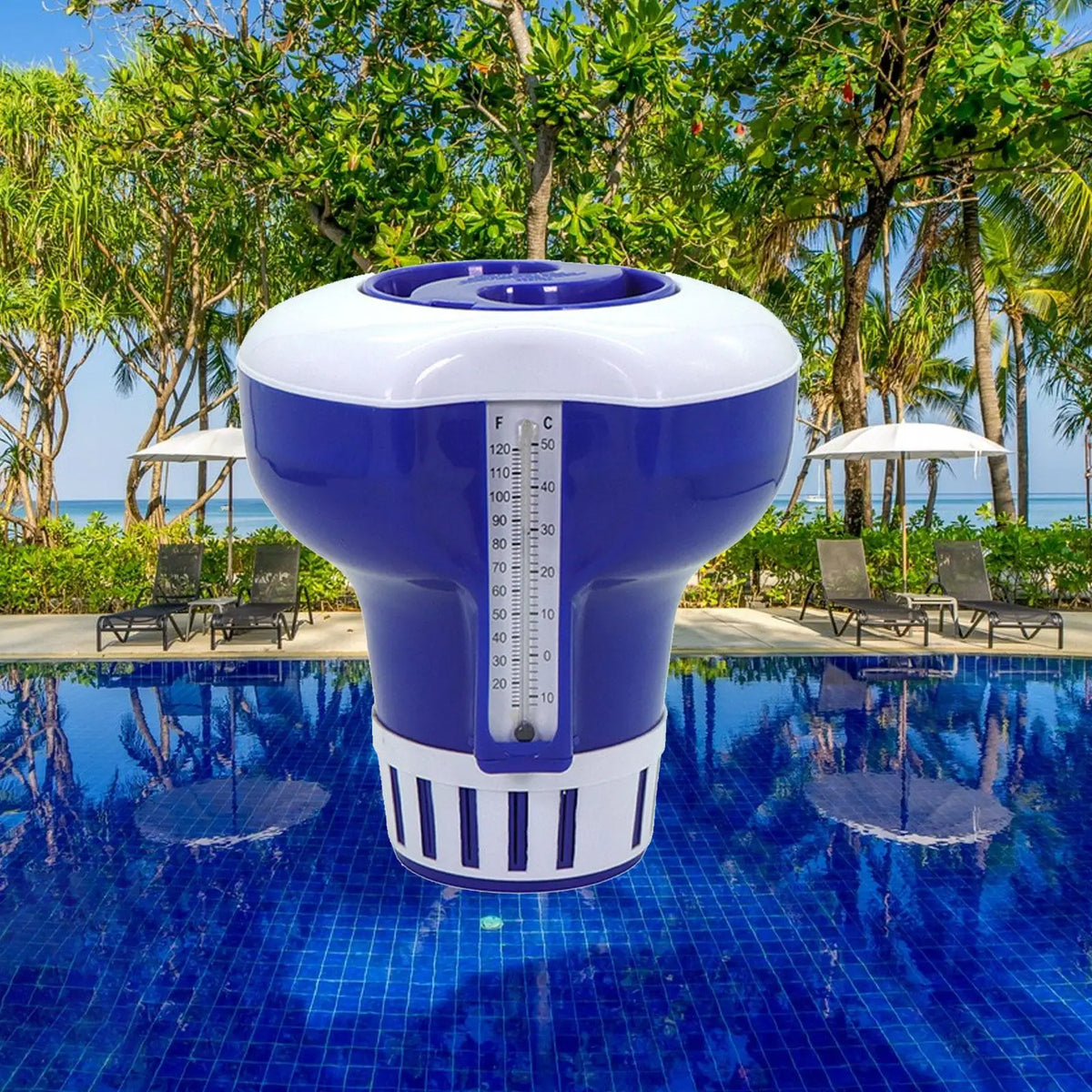 Pool Chlorine Floater Swimming Pool Floating Supplies Pool Clarifiers with Thermometer for Chlorine Hot Spring Pools Quake Default Title