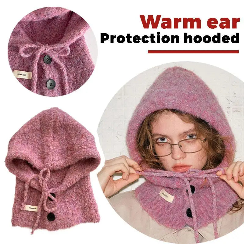Balaclava Hat Little Snowman Pattern Balaclava Hat Fashion Knitted Pullover Scarf Hat Combo Women Beanie Cap Women Fashion Quake