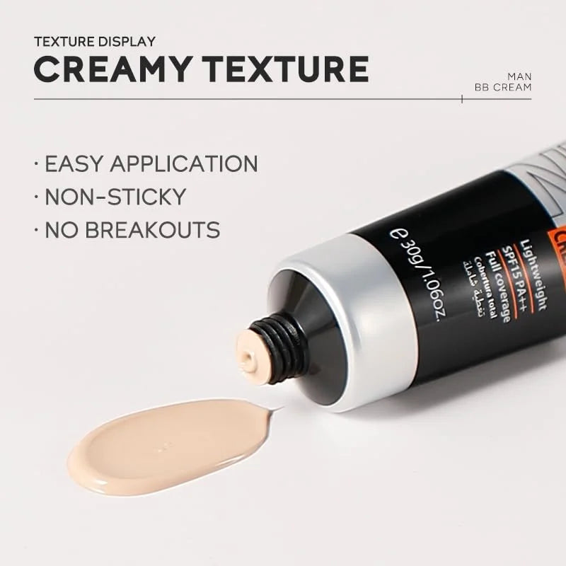 Men's BB Cream-Full Coverage Long-Lasting Waterproof Men's Concealer Natural Color Suitable for Gifts for Men's Christmas Gifts Quake