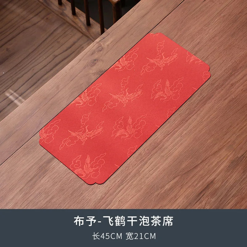 Dry Tea Mat Double-sided Waterproof Tea Flag Tea Towel Tea Table Mat Chinese Zen Style Cloth Mat Teapot Mat Tea Set Quake Dry Tea Brewing Mat