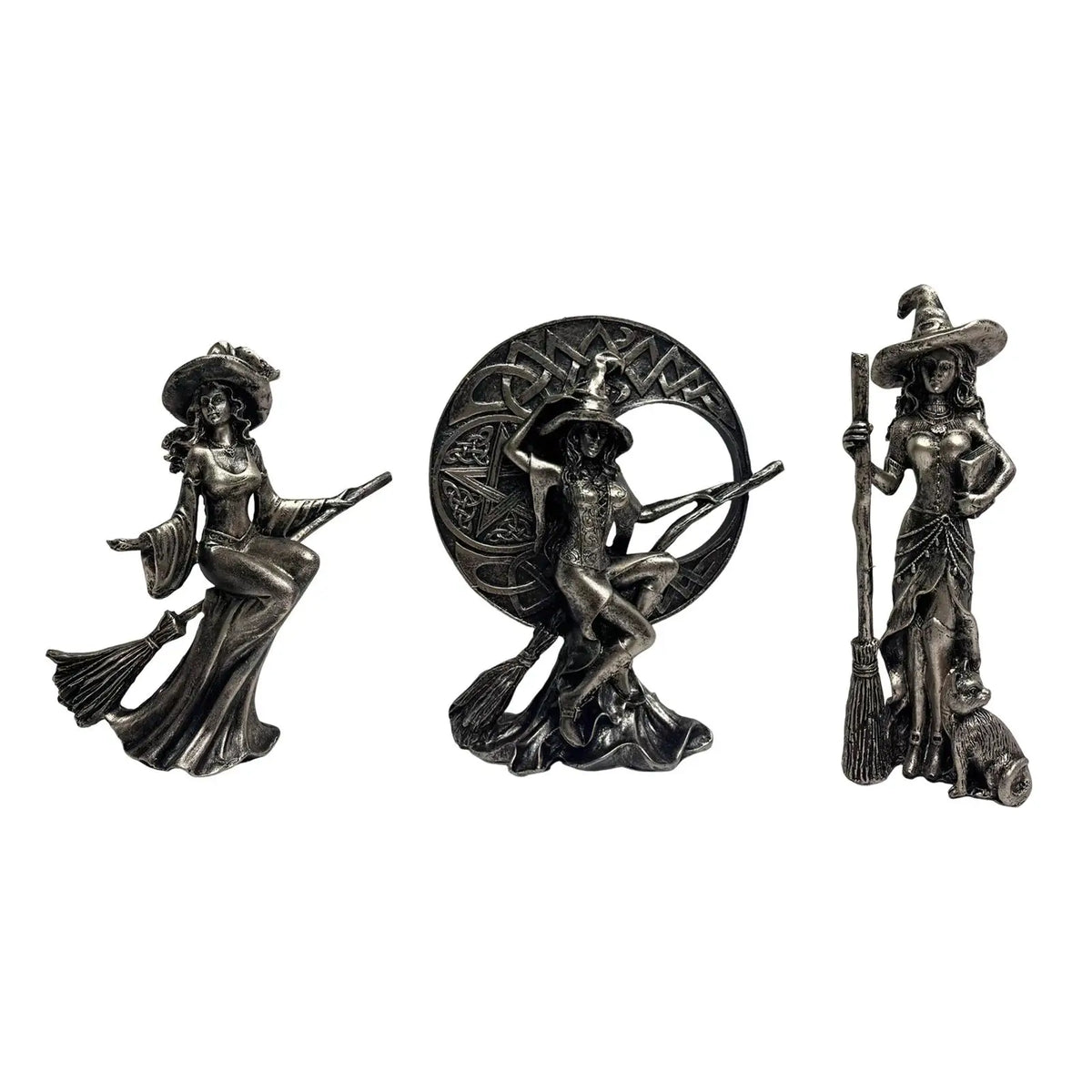 Halloween Figurine Witch Statue Witch Figurine Resin Tabletop Ornament Halloween Decor for Shelf Home ,Desk, Living Room Bedroom Quake