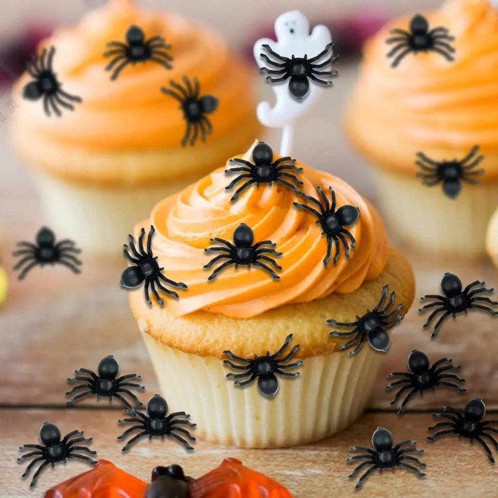 50/500pcs Horror Mini Black Spider Simulation Insects Toys Haunted House Spider Decor Supplies Halloween Home Party Decorations Quake