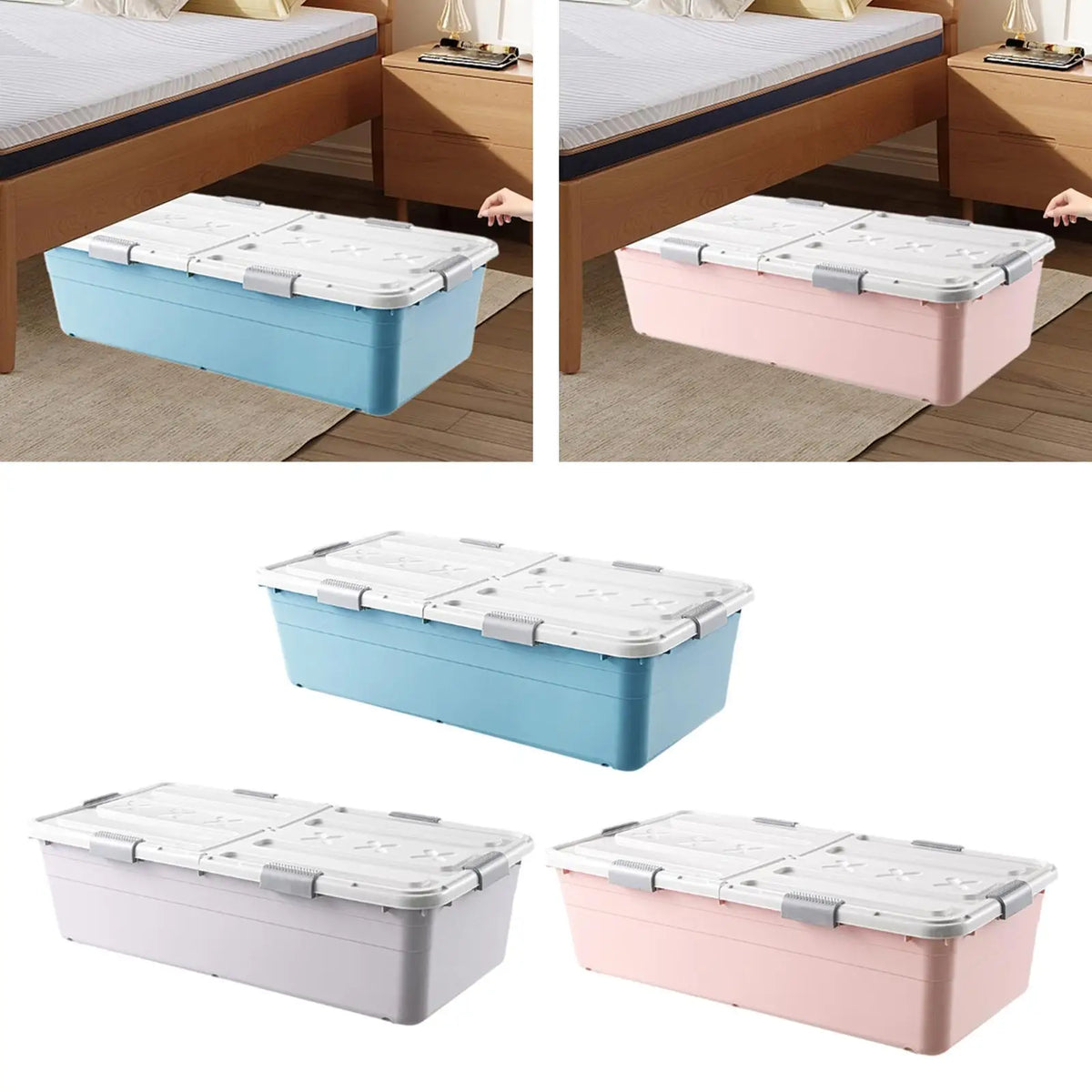 under Bed Storage Box Storage Bin with Lid Practical Kids Toy Storage Bin Container Closet Organizer for Study Room Dorm Home Quake