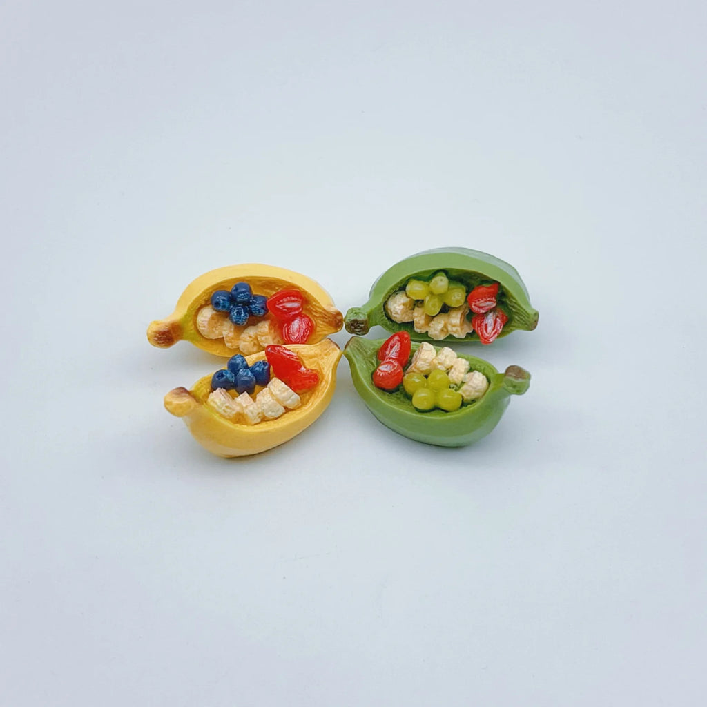 10Pcs Dollhouse Miniature Banana Fruit Pie Resin For Kitchen Furniture Model DIY Micro Landscape Scene Decor Ornament Accessorie Quake