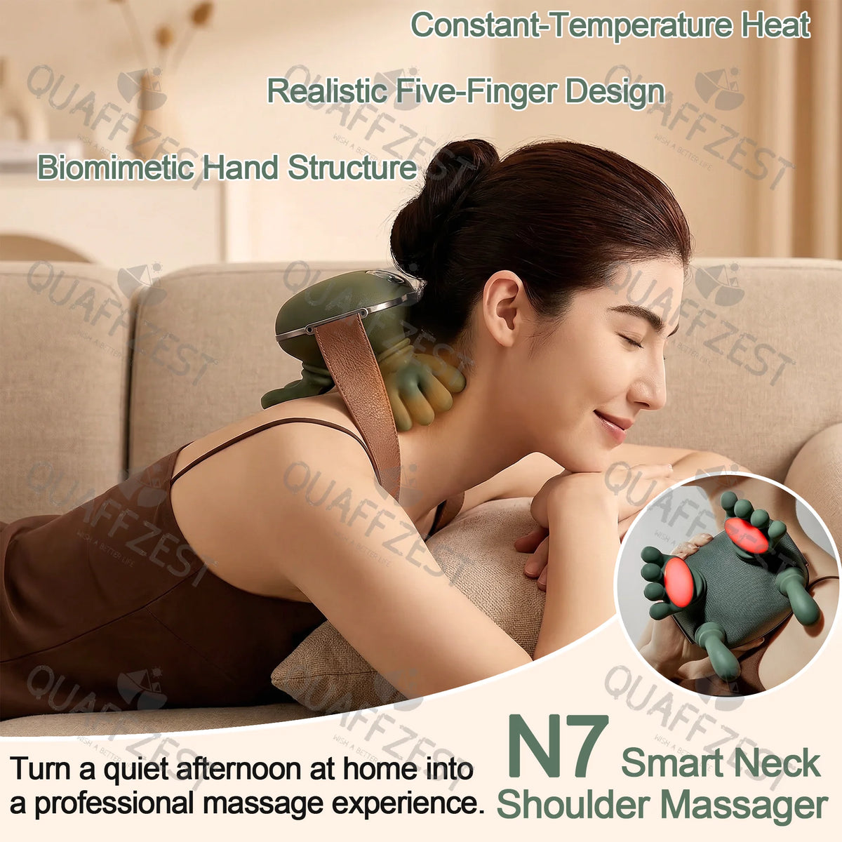 Bionic Finger Neck Shoulder Massager Wireless Neck Cervical Trapezius Kneading Massage Shawl Brushless Motor Neck masajeador Quake Default Title