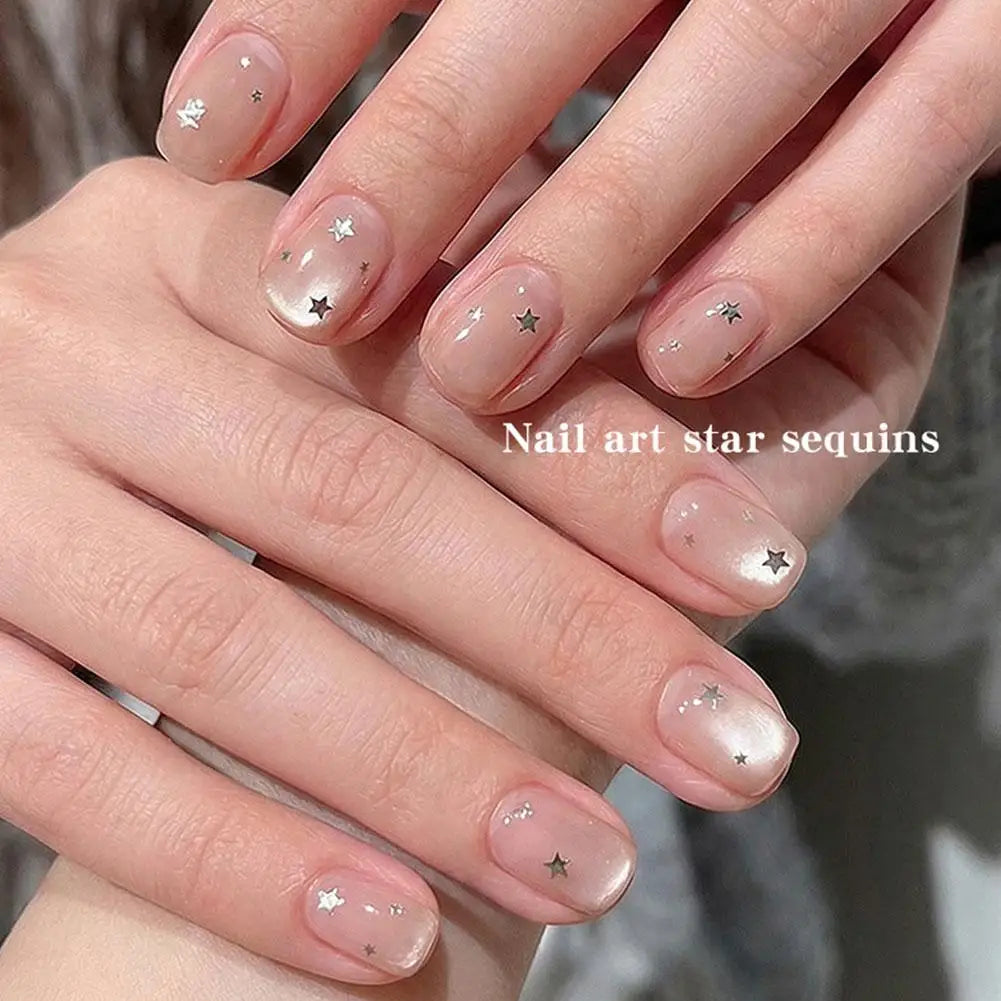 Silver Glitter for Nails Design Shiny Nail Glitter Flakes Sparkling Silver Nail Sequins Starlight Sequins Glitters Nails Charms Quake